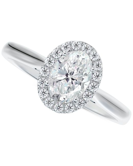 De Beers Forevermark Portfolio by Diamond Oval-Cut Halo Engagement Ring 8 ct. t.w. in 14k