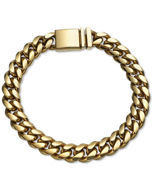 Esquire Men's Jewelry Cuban Link Bracelet in Ion-Plated Stainless Steel Created for Macys
