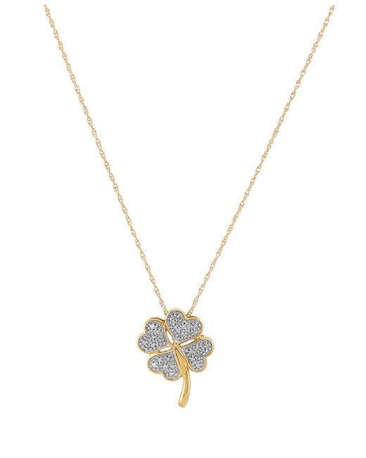 Macy's Diamond Accent Four Leaf Clover Pendant in 10K Gold