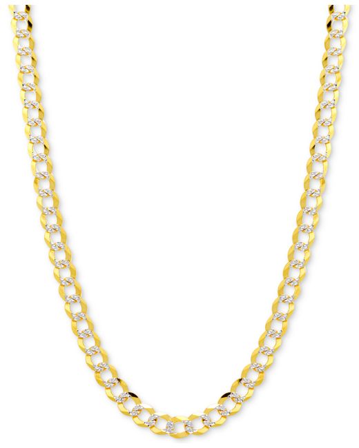 Italian Gold 30 Open Curb Link Chain Necklace 3-5/8mm in Solid 14k Gold