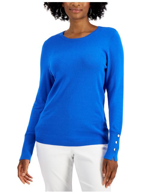 Jm Collection Button-Sleeve Sweater Created for Macys