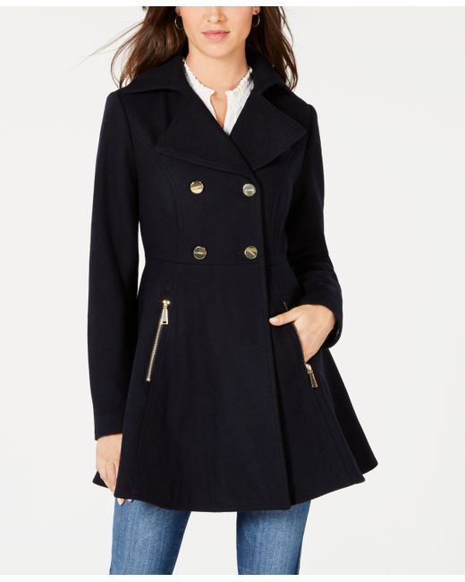 Laundry by Shelli Segal Double-Breasted Skirted Peacoat