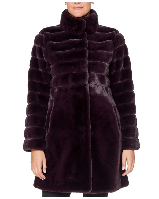 Jones New York Stand-Collar Faux-Fur Coat
