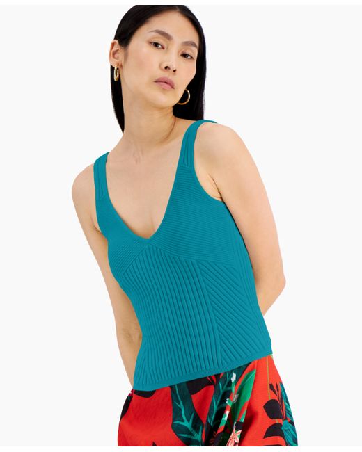 INC International Concepts Ribbed Sweater Tank Created for Macys