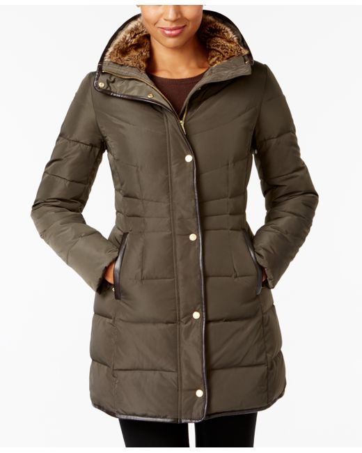 Cole Haan Faux-Fur-Lined Down Puffer Coat