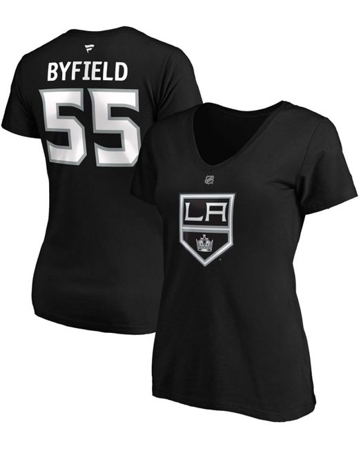 Fanatics Quinton Byfield Los Angeles Kings Authentic Stack Name Number V-Neck T-shirt
