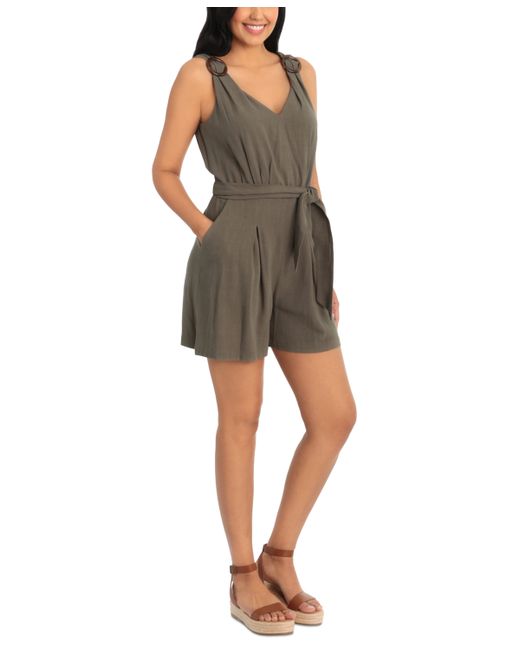 London Times Petite Belted Romper