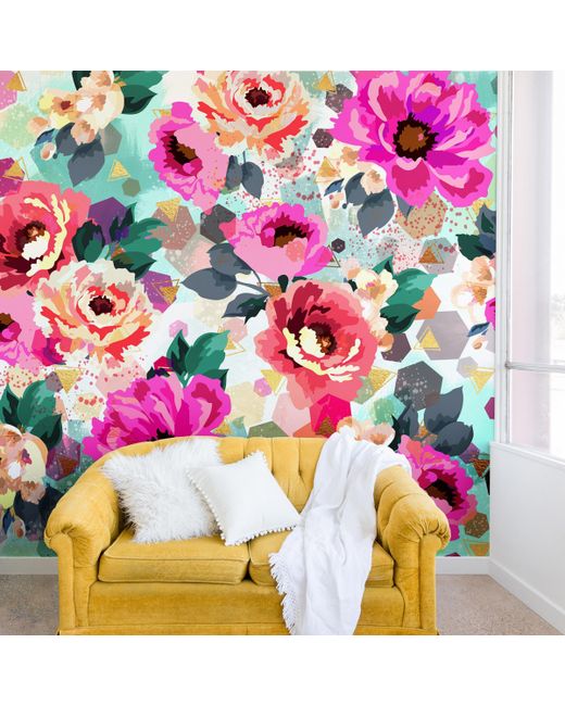 DENY Designs Marta Barragan Camarasa Abstract Geometrical Flowers 8x8 Wall Mural