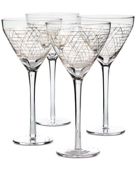 Hotel Collection Gold Decal Martini Glasses Set of 4 Created for Macys