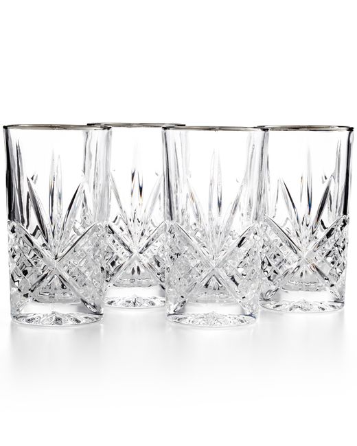 Godinger Dublin Platinum Highball Glasses Set of 4