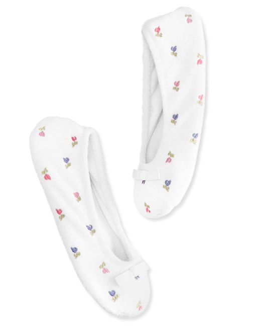 ISOTONER Signature Isotoner Embroidered Terry Ballerina Slipper Online Only