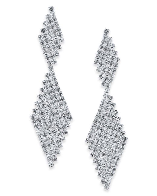 INC International Concepts Crystal Mesh Drop Earrings Created for Macys