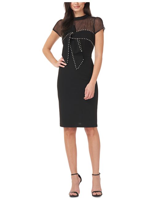 JS Collections Embellished Illusion Sheath Dress