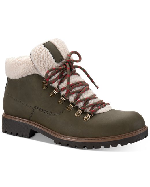 Club Room Glenn Sherpa Collar Mid-Height Boots Created for Shoes