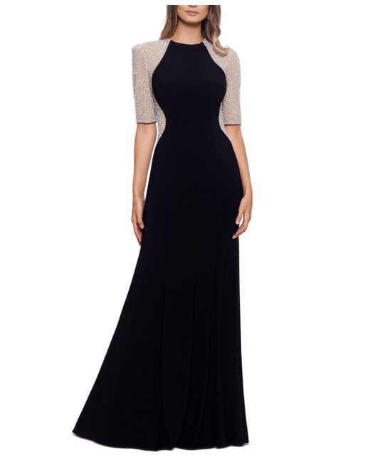 Xscape Beaded Colorblocked Gown