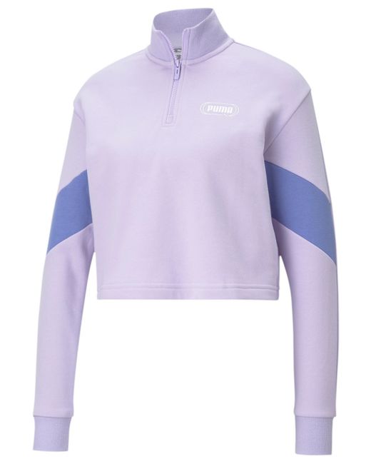 Puma Rebel Half-Zip Cropped Sweatshirt