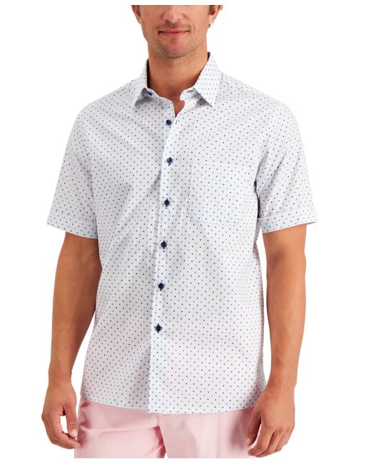 Club Room Regular-Fit Geo Dobby Shirt Created for Macys
