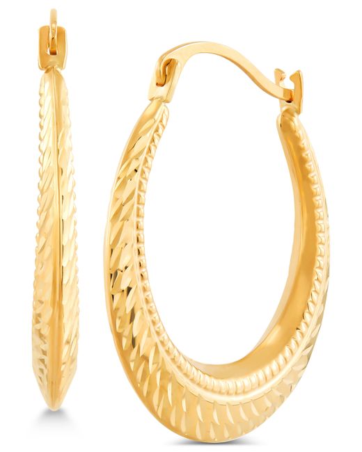 Macy's Textured Oval Hoop Earrings in 14k