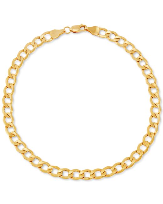 Italian Gold Beveled Curb Link Chain Bracelet in 10k
