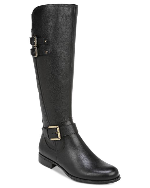 Naturalizer Jessie Leather Wide Calf Riding Boots Shoes