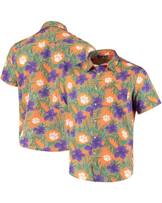 Foco Clemson Tigers Floral Button-Up Shirt