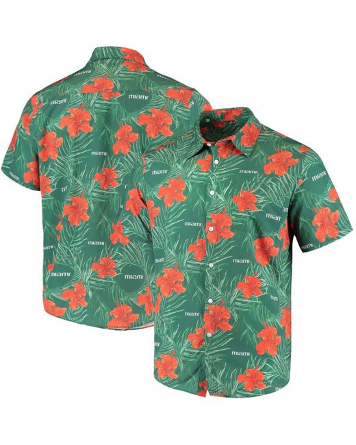 Foco Miami Hurricanes Floral Button-Up Shirt
