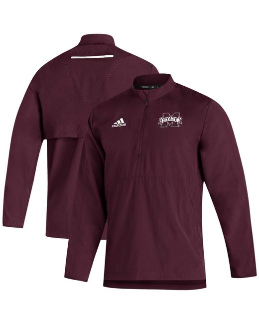 Adidas Mississippi State Bulldogs 2021 Sideline Aeroready Quarter-Zip Jacket
