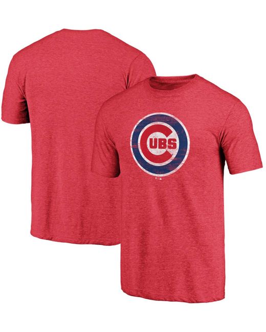 Fanatics Chicago Cubs Weathered Official Logo Tri-Blend T-shirt