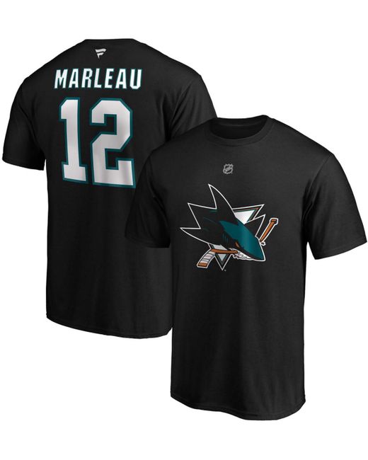 Fanatics Patrick Marleau San Jose Sharks Authentic Stack Name and Number T-shirt