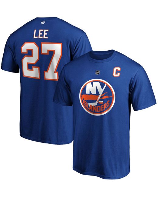Fanatics Anders Lee New York Islanders Authentic Stack Name and Number T-shirt