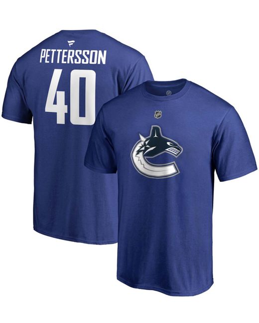 Fanatics Elias Pettersson Vancouver Canucks Team Authentic Stack Name and Number T-shirt