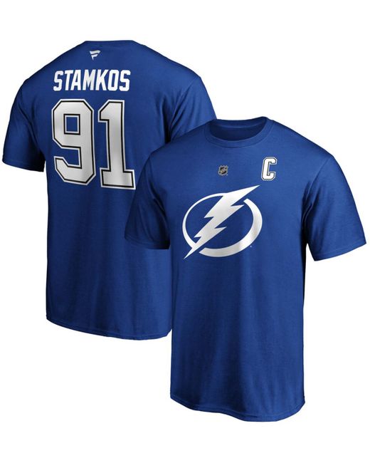 Fanatics Steven Stamkos Tampa Bay Lightning Team Authentic Stack Name and Number T-shirt