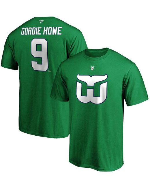 Fanatics Gordie Howe Hartford Whalers Authentic Stack Retired Player Name and Number T-shirt