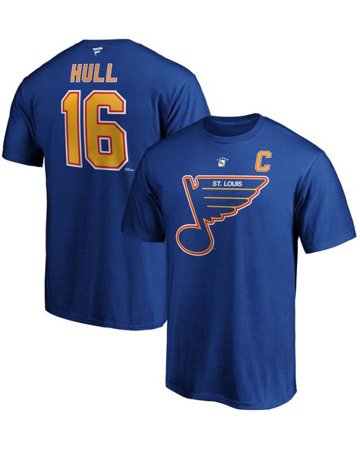 Fanatics Brett Hull St. Louis Blues Authentic Stack Retired Player Name and Number T-shirt