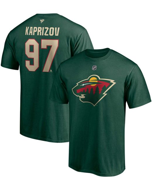 Fanatics Kirill Kaprizov Minnesota Wild Authentic Stack Name and Number T-shirt