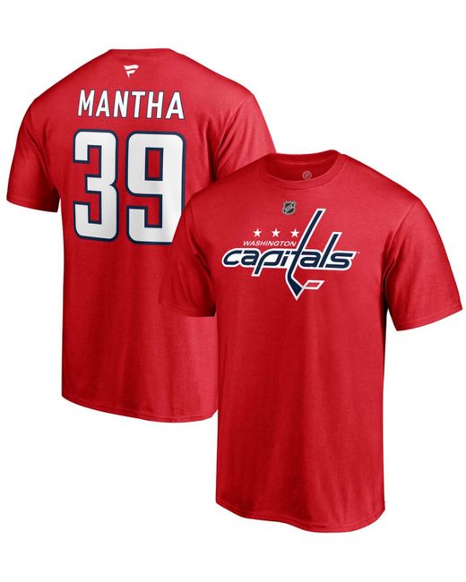 Fanatics Anthony Mantha Washington Capitals Authentic Stack Name and Number T-shirt
