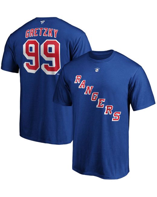 Fanatics Wayne Gretzky New York Rangers Authentic Stack Retired Player Name and Number T-shirt