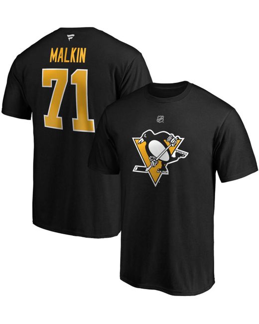 Fanatics Evgeni Malkin Pittsburgh Penguins Team Authentic Stack Name and Number T-shirt