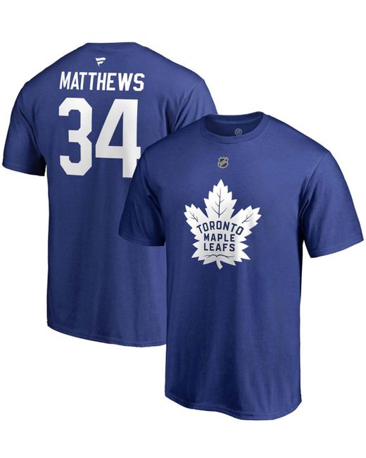 Fanatics Auston Matthews Toronto Maple Leafs Team Authentic Stack Name and Number T-shirt