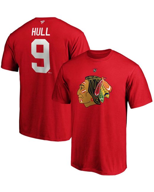 Fanatics Bobby Hull Chicago Blackhawks Authentic Stack Retired Player Name and Number T-shirt