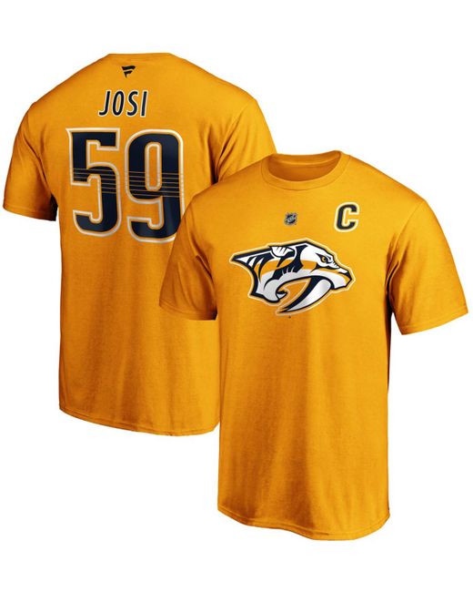 Fanatics Roman Josi Nashville Predators Authentic Stack Player Name and Number T-shirt