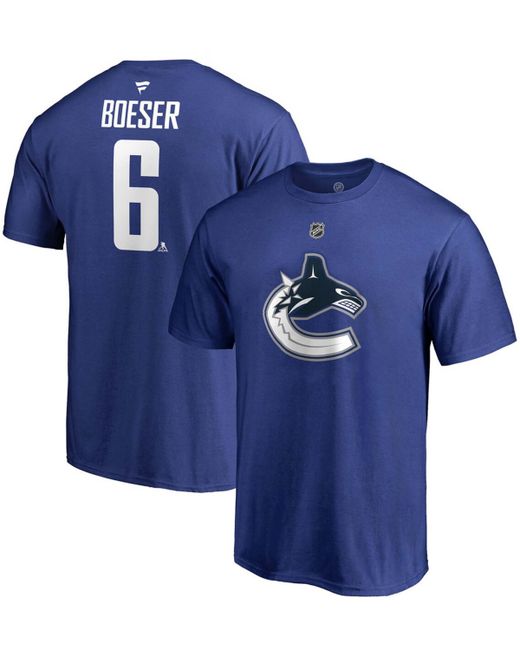Fanatics Brock Boeser Vancouver Canucks Team Authentic Stack Name and Number T-shirt