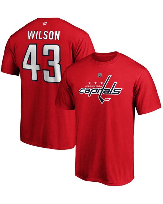 Fanatics Tom Wilson Washington Capitals Team Authentic Stack Name and Number T-shirt