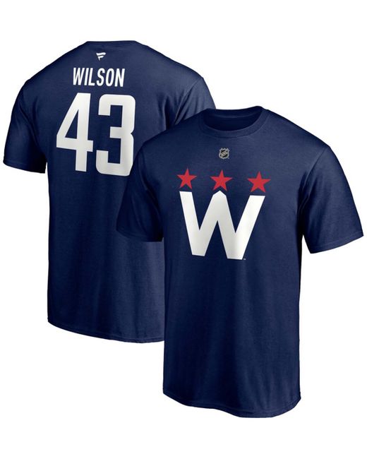 Fanatics Tom Wilson Washington Capitals 2020/21 Alternate Authentic Stack Name and Number T-shirt