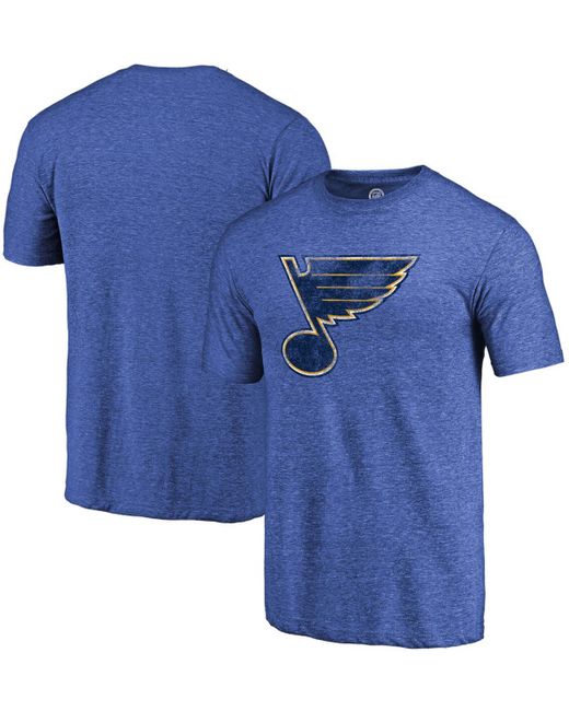 Fanatics Heathered Royal St. Louis Blues Primary Logo Tri-Blend T-shirt