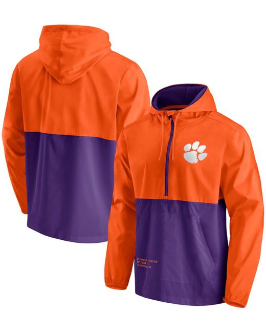 Fanatics Purple Clemson Tigers Thrill Seeker Half-Zip Hoodie Anorak Jacket