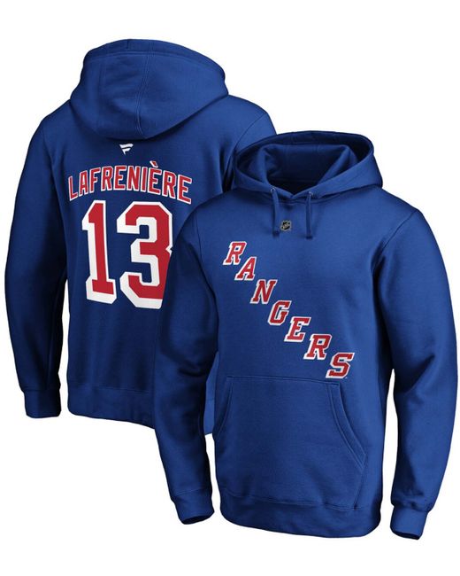 Fanatics Alexis Lafreniere New York Rangers Authentic Stack Name and Number Pullover Hoodie