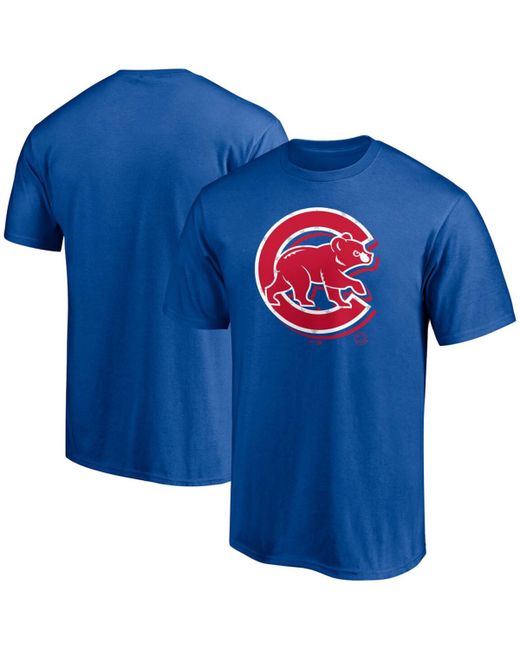 Fanatics Chicago Cubs White And Team Logo T-shirt