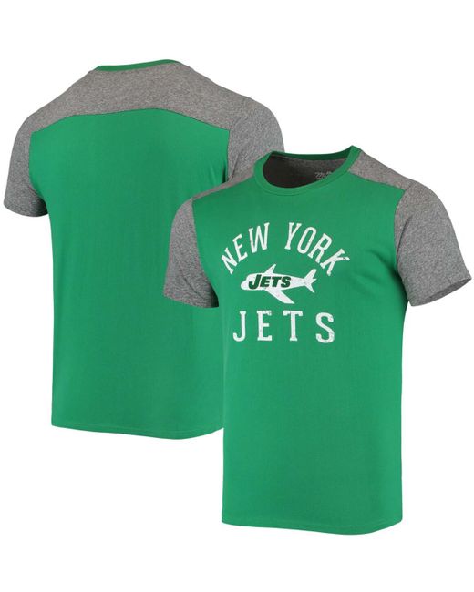 Majestic Kelly Heathered Gray New York Jets Gridiron Classics Field Goal Slub T-shirt