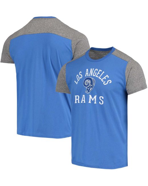 Majestic Royal Heathered Los Angeles Rams Gridiron Classics Field Goal Slub T-shirt